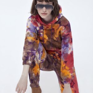 Batic Patterned Floral Printed Hooded Tracksuit