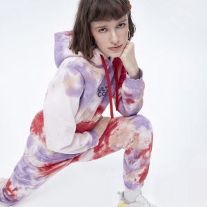 Batic Patterned Lilac Hooded Tracksuit